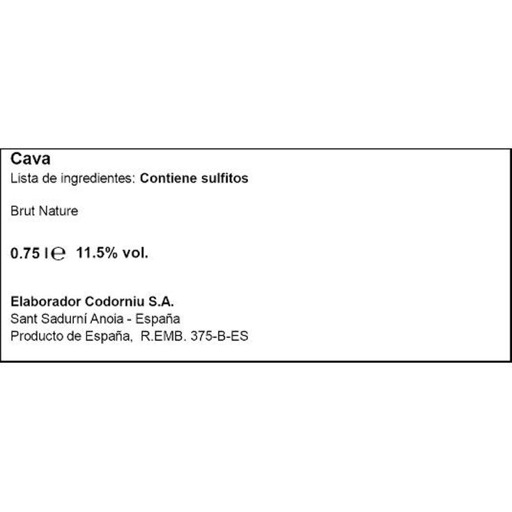CAVA BRUT GRAN PLUS ULTRA 11,5º CODORNIU BTLLA 75 CL