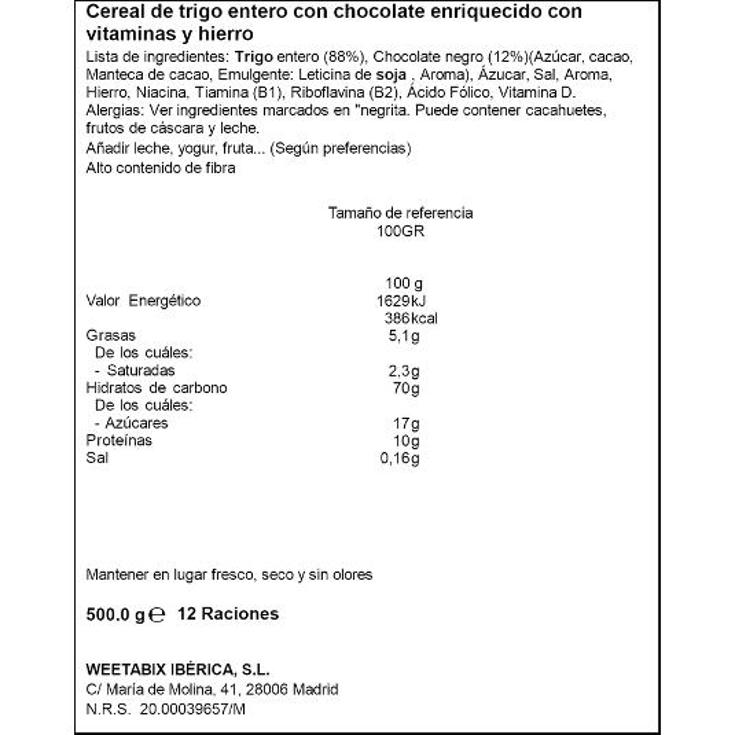 CEREALES CRISPY MINIS CHOCO WEETABIX PQTE 500 GR