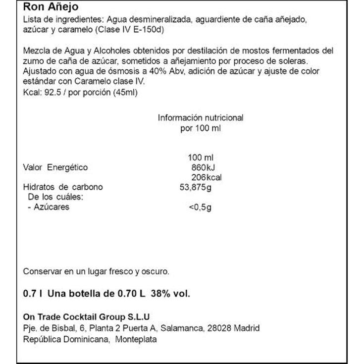 RON AÑEJO 38º ABUELO BTLLA 70 CL