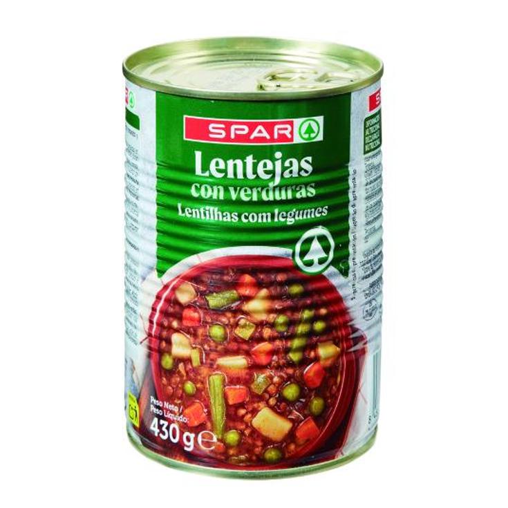LENTEJAS CON VERDURAS SPAR BOTE 430 GR