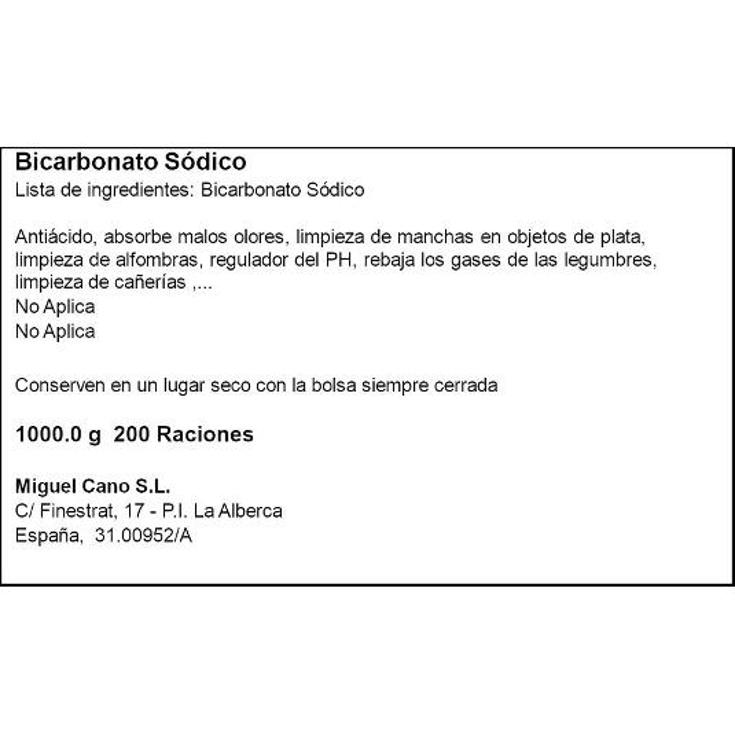 BICARBONATO SODICO ALIMENTARIO EL VESUBIO BOLSA 1 KG