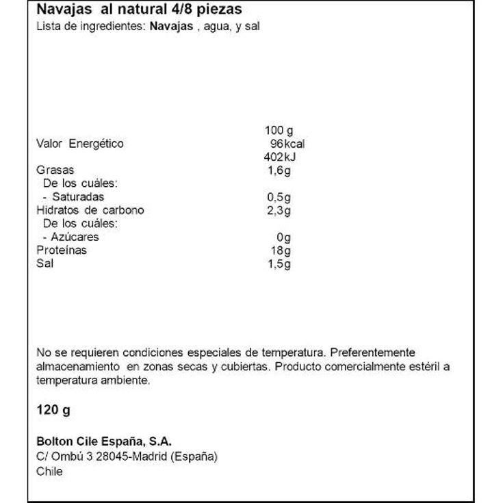 NAVAJAS NTRAL.4/8 CUCA LATA 65 GR