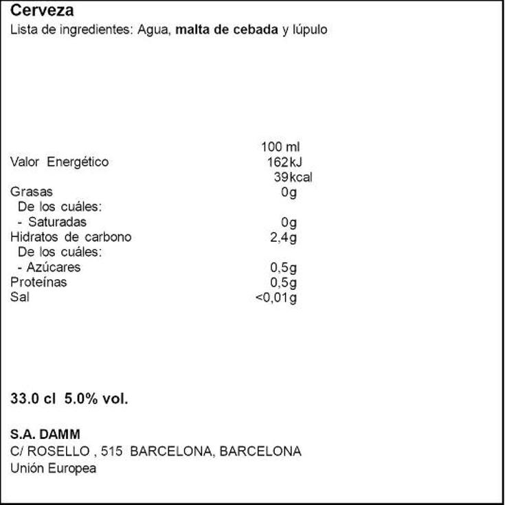 CERVEZA 5º CARLSBERG LATA 33 CL