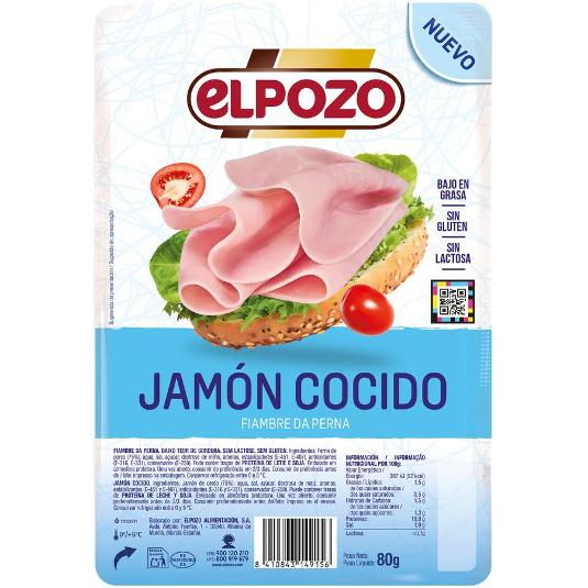 JAMON COCIDO LONCHAS ELPOZO PQTE 80 GR