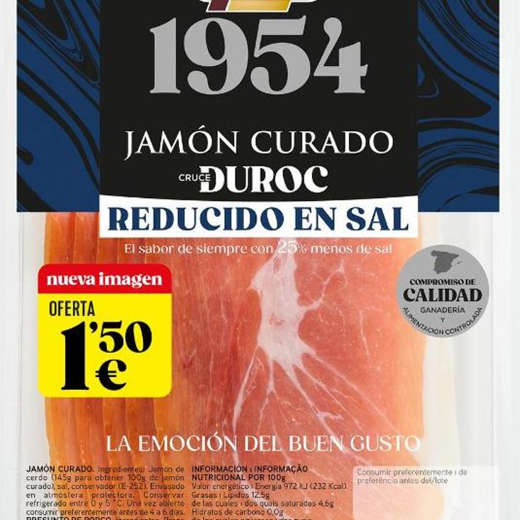 JAMON CURADO MENOS SAL LONCHAS ELPOZO PQTE 70 GR