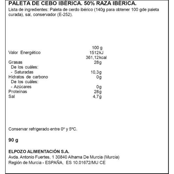 PALETA IBERICA CEBO LASCAS LEGADO IBER. PQTE 90 GR