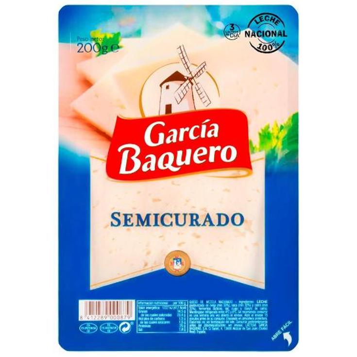 QUESO SEMICURADO EN LONCHAS G.BAQUERO SOBRE 200 GR