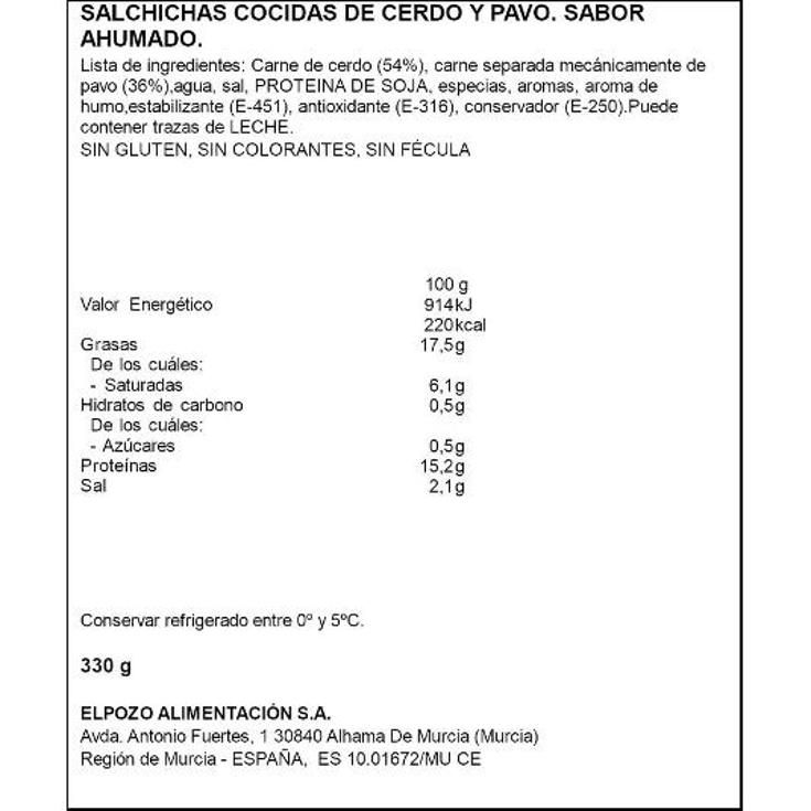 SALCHICHAS KING UPP BOCKWURST ELPOZO PQTE 330 GR