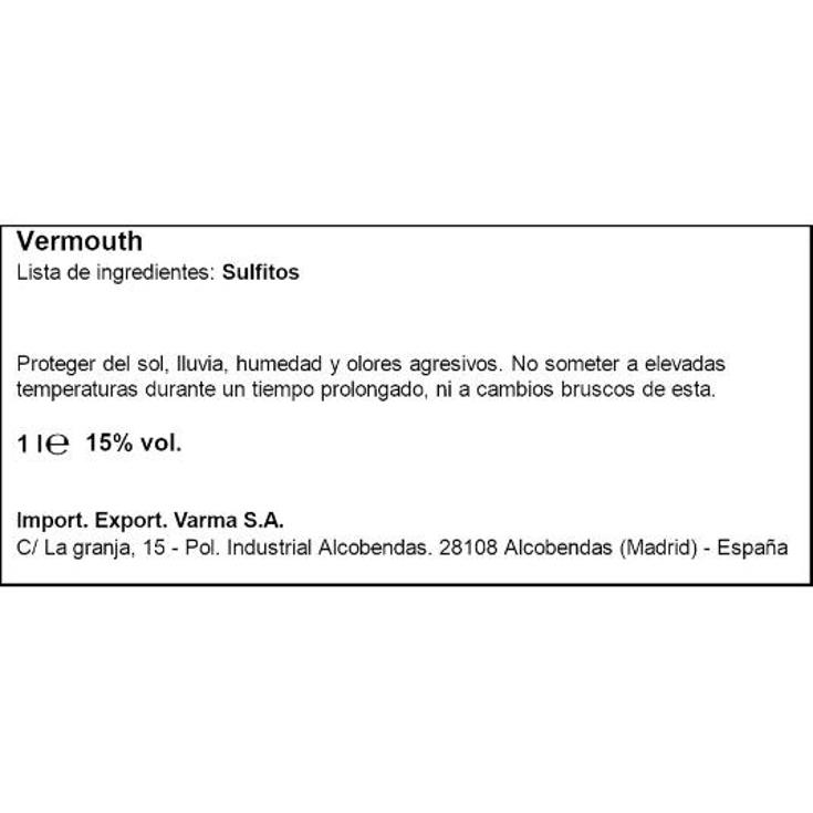 VERMOUTH ROJO 15º YZAGUIRRE BTLLA 75 CL