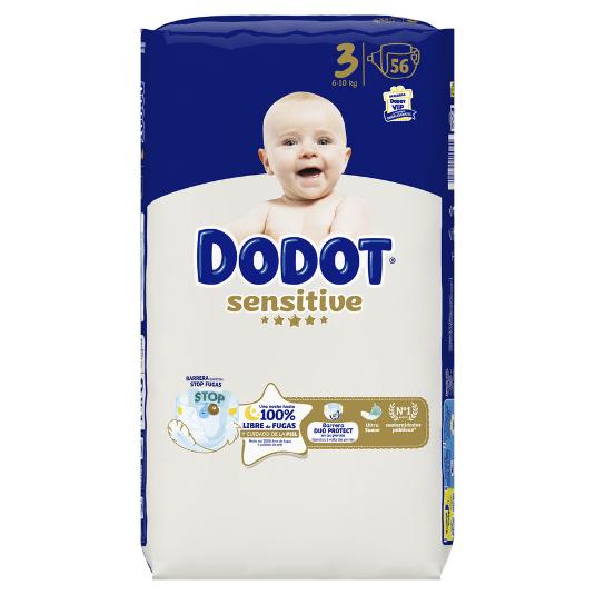 PAÑAL TALLA 3 SENSITIVE 6-10 KG DODOT BOLSA 56 UD