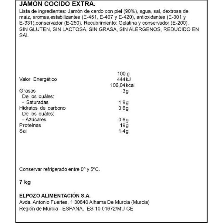 JAMON S/SAL 0% BIENESTAR AL COR ELPOZO