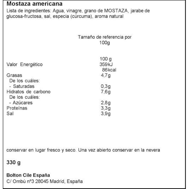 MOSTAZA PRIMA PET 330 GR