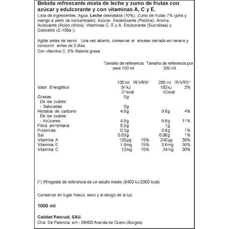 BIFRUTAS TROPICAL PASCUAL BRIK 1 LT