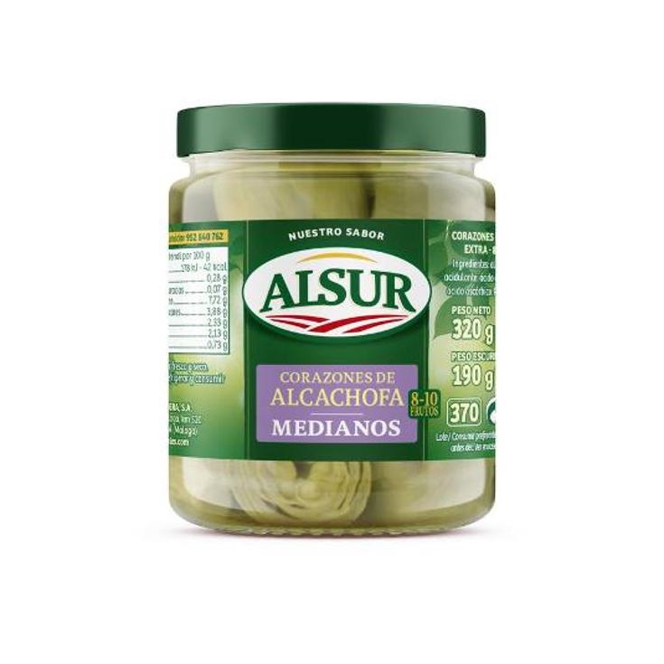 ALCACHOFAS MITADES 8/10 ALSUR FRASCO 190 GR