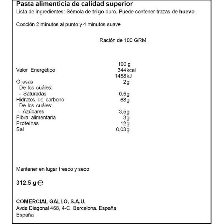 FIDEO-0C GALLO PQTE 250 GR