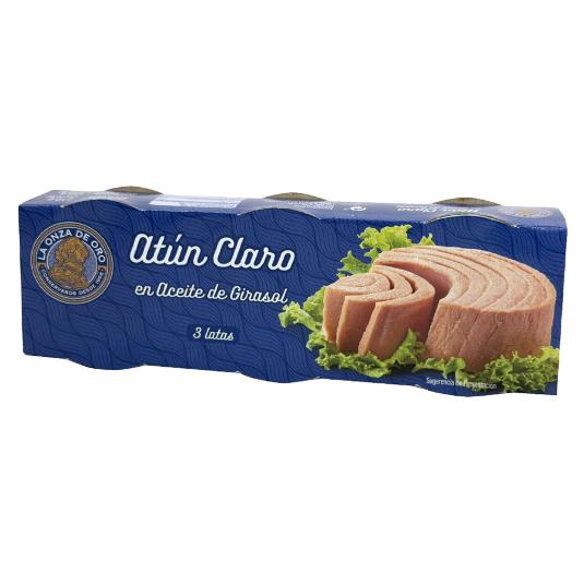 ATUN CLARO AC.GIRASOL 3X52 ONZA DE ORO PACK 156 GR