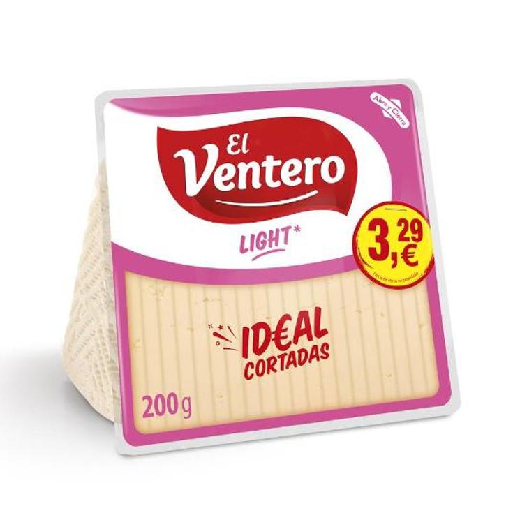 QUESO LIGTH CUÑAS CORTADAS EL VENTERO UNIDAD 200 GR