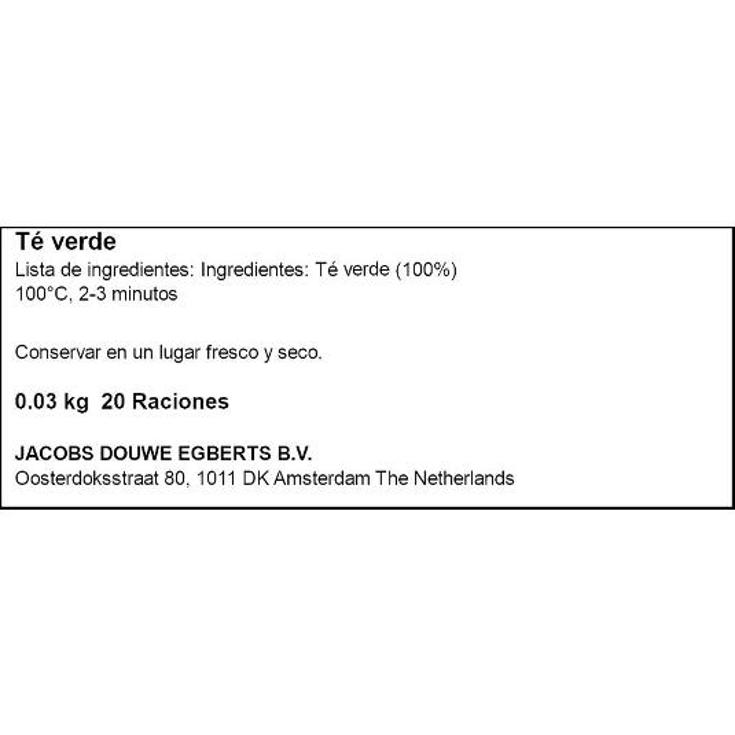 TE VERDE EXTRA PURO 20 SOBRES HORNIMANS PQTE 20 UD