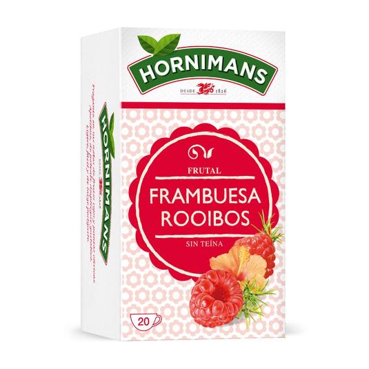 ROOIBOS FRAMBUESA 20 SOBRES HORNIMANS PQTE 20 UD