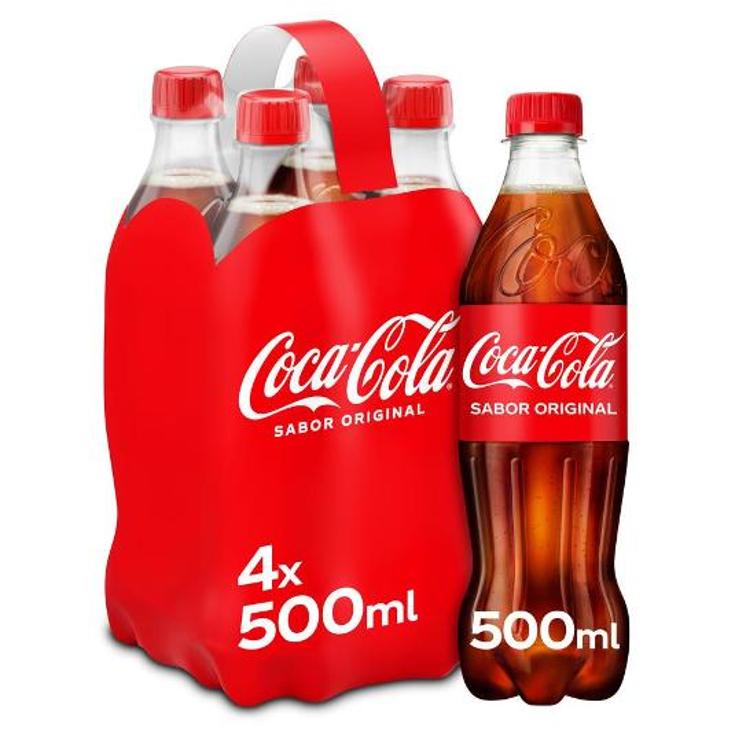 COCA COLA 4X500 ML. COCA COLA PACK 2 LT