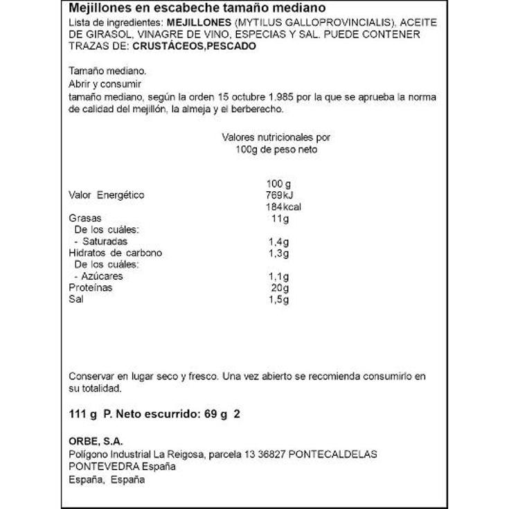 MEJILLON ESCABECHE 8/12 SPAR LATA 69 GR