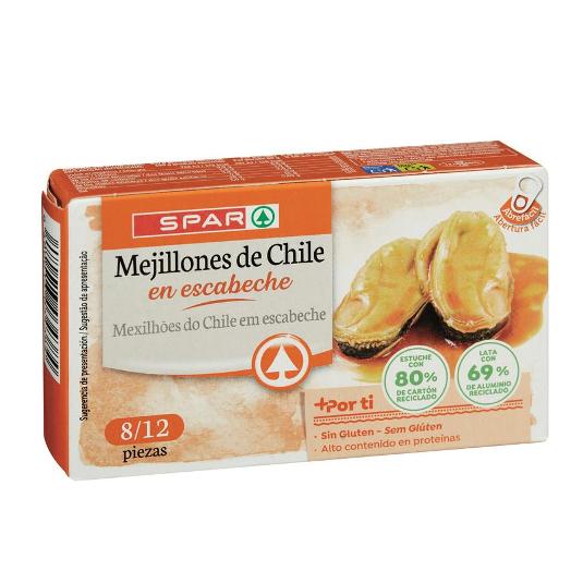 MEJILLON ESCABECHE 8/12 SPAR LATA 69 GR