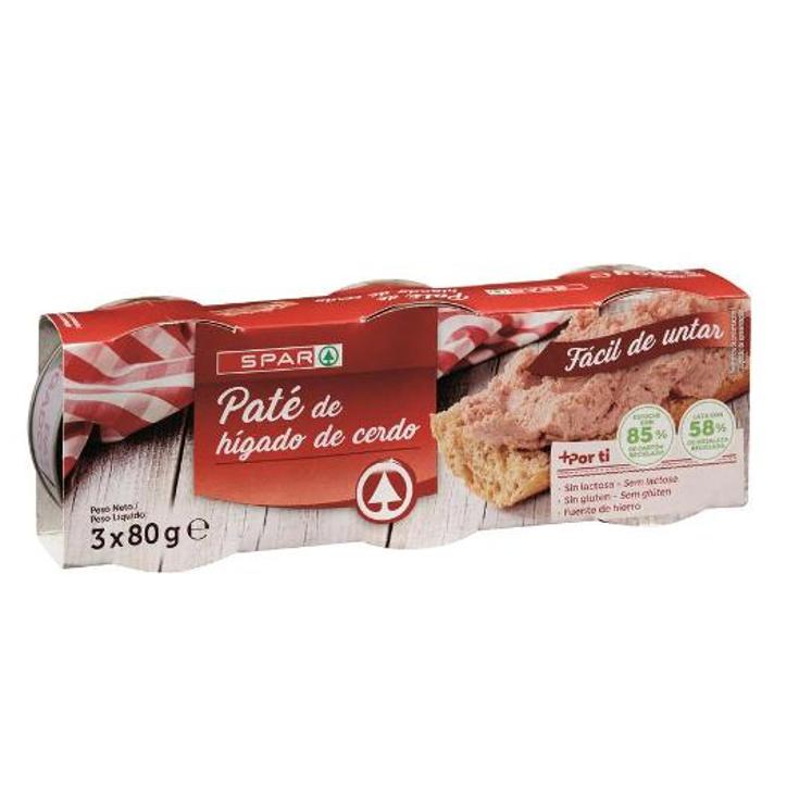 PATE HIGADO CERDO 3X80 GR SPAR PACK 240 GR