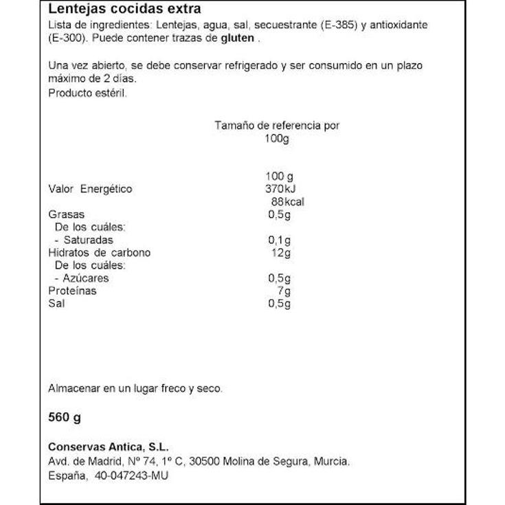 LENTEJAS COCIDAS LOZANO FRASCO 410 GR