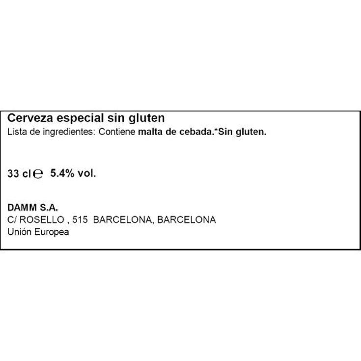 CERVEZA DAURA SIN GLUTEN 5,4º DAMM LATA 33 CL