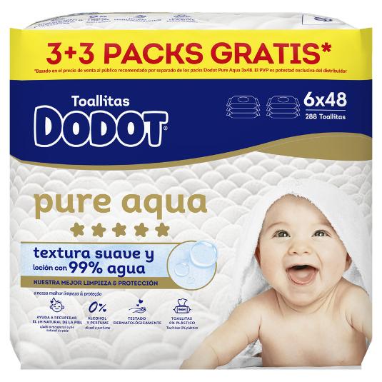 TOALLITAS INFANT.AQUA PURE 6X48 DODOT PQTE 288 UD