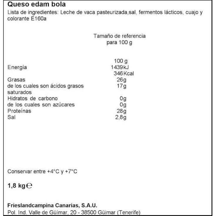 QUESO BOLA HOLANDES SEMIDURO CASTILLO