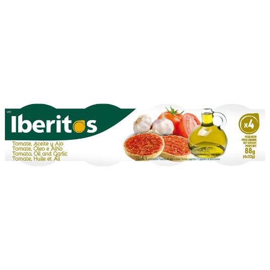 TOMATE NTRAL.ACEITE Y AJO 4X22G IBERITOS PACK 88 GR