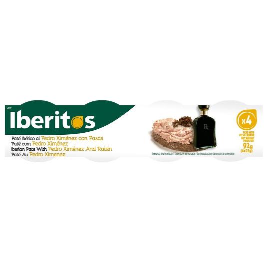 PATE CON PEDRO XIMENEZ 4X23 GR. IBERITOS PACK 92 GR