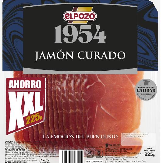 JAMON CURADO XXL 1954 ELPOZO PQTE 225 GR