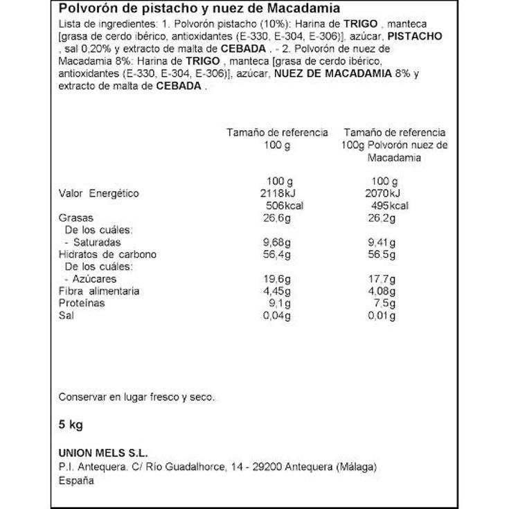 POLVORON 10% PISTACHO 8% MACAD PESO