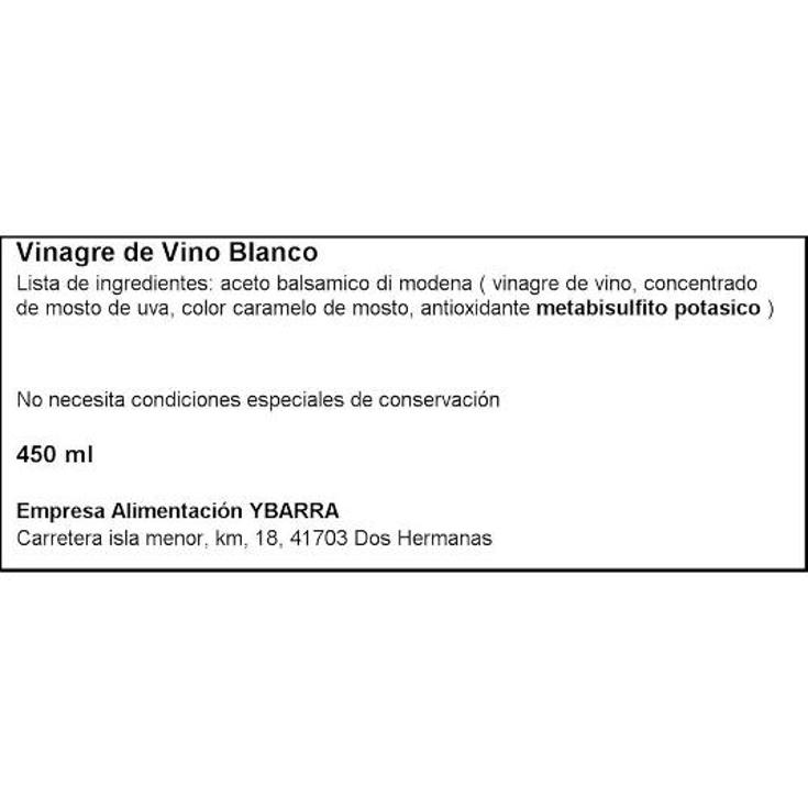 VINAGRE DE VINO BLANCO YBARRA PET 1 LT