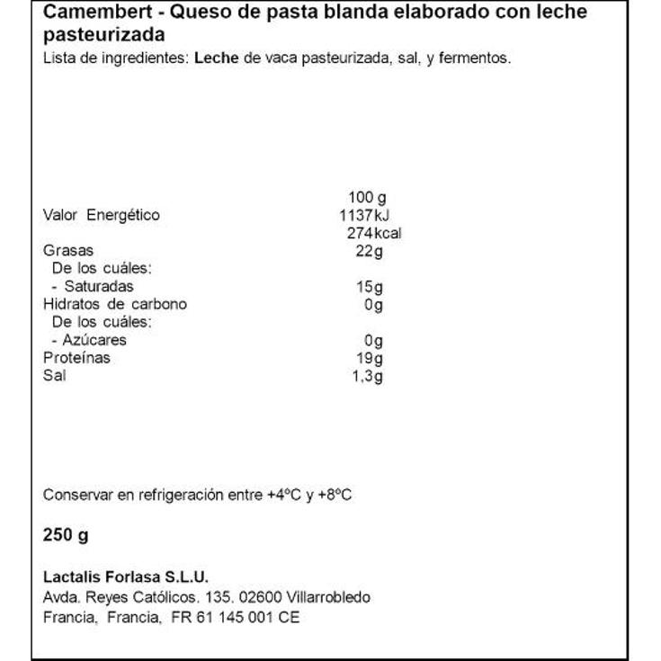 QUESO CAMEMBERT PORCIONES PRESIDENT CAJA 250 GR