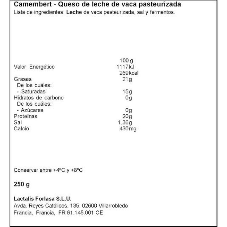 QUESO CAMEMBERT ENTERO PRESIDENT ESTCH 250 GR