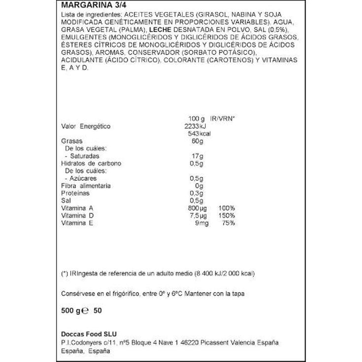 MARGARINA VEGETAL SPAR TRRNA 500 GR