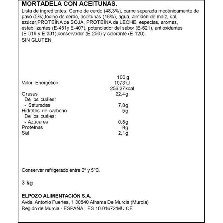 MORTADELA CON ACEITUNAS ELPOZO