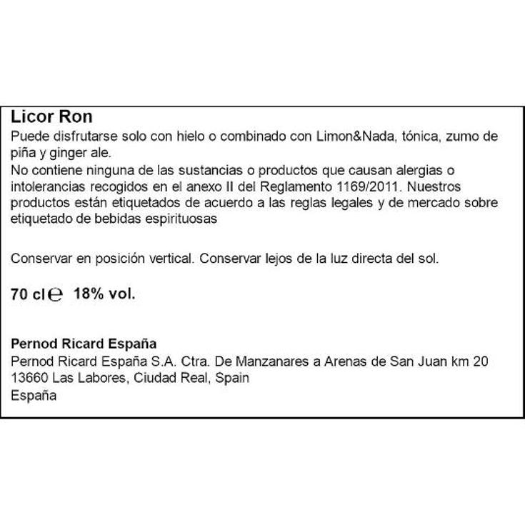 RON 18º MALIBU BTLLA 70 CL