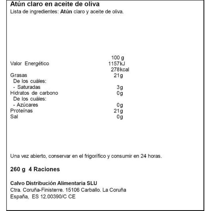 ATUN CLARO AC.OLIV.B.SAL.3+1X52 CALVO PACK 208 GR