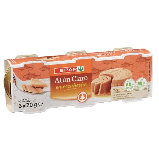 ATUN CLARO ESCABECHE 3X52 SPAR PACK 156 GR