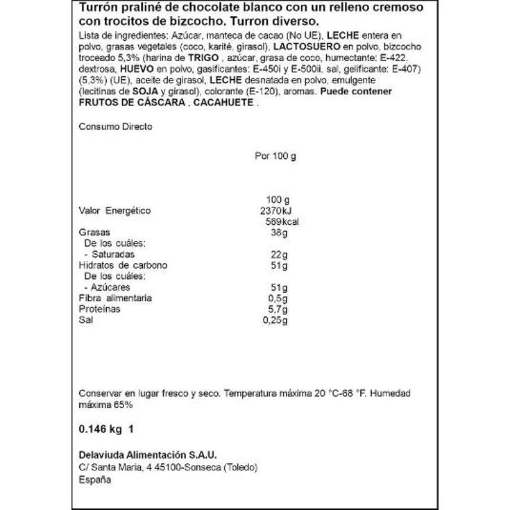 TURRON CHOC. LA PANTERA ROSA EL ALMENDRO PTLLA 143 GR