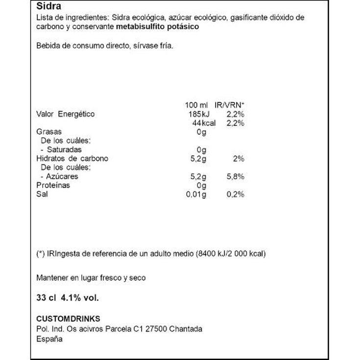 SIDRA DULCE ECOLOGICA 4,5º MAELOC LATA 33 CL