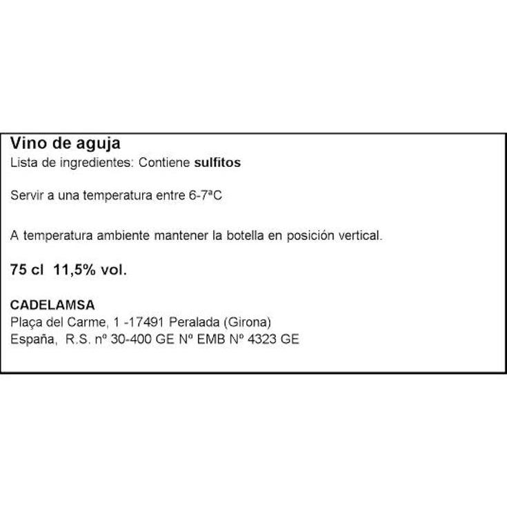 VINO BLANCO AGUJA 11,5º BL.PESCADOR BTLLA 75 CL