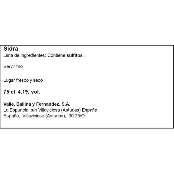 SIDRA NORMAL ETI.BLANCA 4,1º GAITERO BTLLA 75 CL