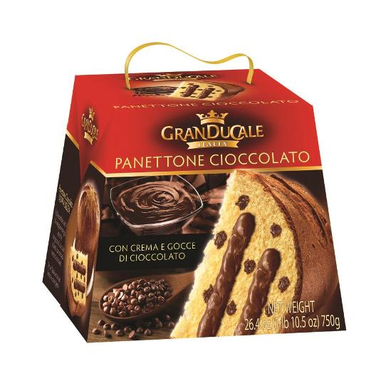 PANETTONE CREMA CHOCO Y PEPITAS GRAN DUCALE UNIDAD 750 GR