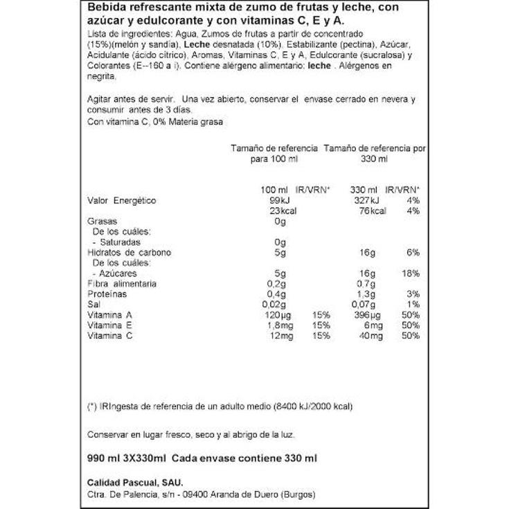 BIFRUTAS PARAISO 3X330ML PASCUAL PACK 990 ML