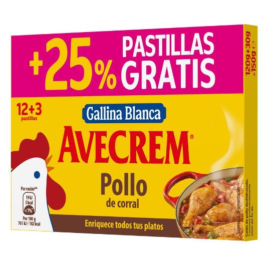 CALDO POLLO 12 PTLLAS AVECREM PQTE 126 GR